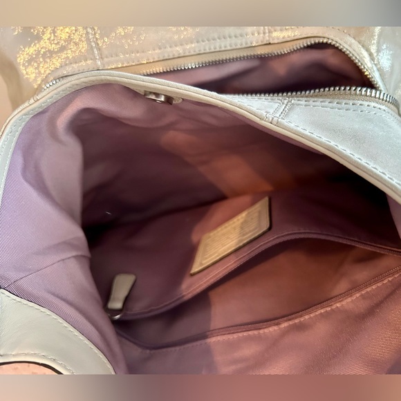 Coach pearlescent metallic handbag EXCELLENT! - Picture 8 of 13